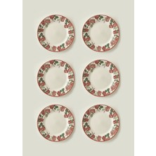 Bella Maison Rose Porselen 6'lı Bordürlü Servis Tabağı (27 Cm)
