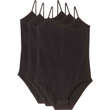 Al-Fil Teknoloji 3 Adet Ip Askılı Kadın Çıtçıtlı Body Siyah