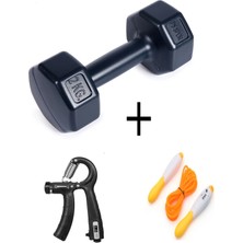 Besinistanbul 2 kg Dambıl Seti Plastik Materyal ile Ayarlanabilir El Yayı ve Atlama İpi