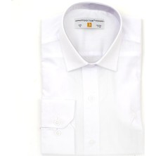 Doctor Junior Erkek Çocuk Gömlek Beyaz Desenli Slimfit Kesim 9-10 Yaş İçin Şık Tasarım