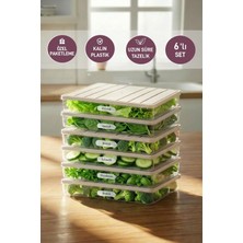 Selka Home 6 Adet 2,5 Lt. Nora Organizer Buzdolabı Buzluk Düzenleyici Saklama Kabı