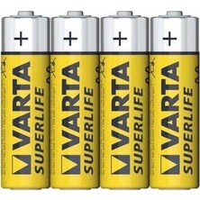 Varta 2006 Superlife AA Boyut 4'lü Kalem Pil Tek Kullanımlık Yüksek Performanslı