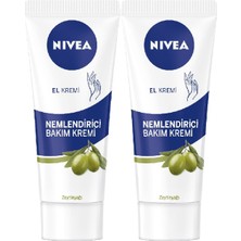 Nivea Nıvea 75 ml x 2 Parça Zeytin Yağlı Nemlendirici Bakım El Kremi Derinlemesine Besler