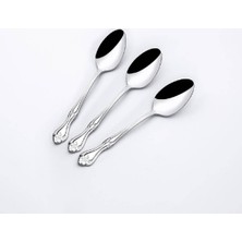 Nehir Lalezar 12'li Gümüş Çay Kaşığı Paslanmaz Çelik Malzeme ile Şık Tasarım