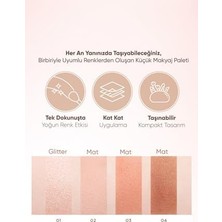 Teknocan Marketing Yoğun Pigmentli Mat ve Işıltılı Tonlar Barındıran 4'lü Far Paleti Day Vibe  No:2 Bouncy Coral