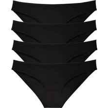 Al-Fil Teknoloji 4 Adet Süper Eko Set Likralı Kadın Slip Külot Siyah