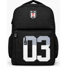 Beşiktaş Lisanslı 3 Bölmeli Sırt Çantası - Laptop Gözlü Su Itici Kumaşlı 1903 Baskılı Okul Çantası