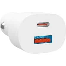 Teknocan Marketing 40W Type-C (Pd) ve USB Girişli LED Işıklı Turbo Araç Şarj Cihazı – Çift Çıkışlı – Model A7