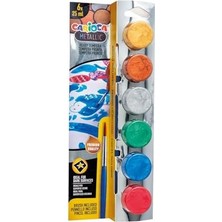Teknocan Marketing Metalik Tempera Suluboya Süper Yıkanabilir Fırçalı 6 * 25 ml 6 Renk Karışık