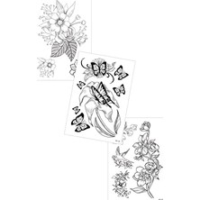 Teknocan Marketing 3'lü Geçici Dövme Seti,geçici ,vücut Dövme,kol Bilek Dövme,boyun Dövme,sırt Dövme