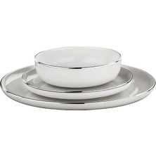 Teknocan Marketing Porselen 18 Parça 6 Kişilik Yemek Takımı Platin