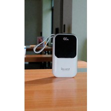 Teknocan Marketing H12 10000 Mh Pd 20W ve USB 22.5W Fast Hızlı Şarj Dahili Type C ve Lightning Kablolu Dünya Standartlarına Uygun Polymer Batarya Birebir Amper LCD Göstergeli Powerbank