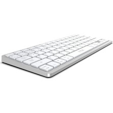 Teknocan Marketing IBK-565ST Bluetooth 5.0 Rechargeable Smart Silver Keyboard, 150 Saat Kullanım Süresi, Telefon, Tablet,pc, Tv, Bt Cihazlarla Uyumlu, Taşınabilir, 10M Kullanım Mesafesi