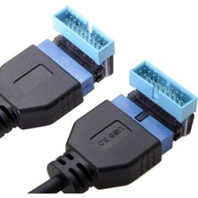 Teknocan Marketing USB 3.0 19 20 Pin Dişi Erkek 90 Derece Yön Değiştirme Uzatma Adaptörü 2 Adet 4976