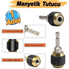 Badem10 Manyetik Mıknatıslı Speed Bits Uç Tutucu 1/4" Matkap Uyumlu Pratik Sök Tak Hızlı Bilyalı Emniyetli