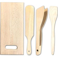 Al-Fil Teknoloji Pratik Kullanım Ahşap Büyük Mutfak Seti 4 Parça