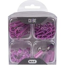 Teknocan Marketing Cubbie Gökkuşağı 4'lü Kutu Ataş Raptiye Seti, Mor