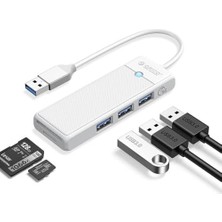 Teknocan Marketing USB 3.0 To 3.0 Tf Sd Kart Okuyucu 3 Portlu USB 3.0 Çoklayıcı Adaptör Beyaz