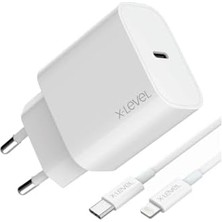 Teknocan Marketing 20W Hızlı Şarj Adaptör Seti - Type-C'den Lightning Kablolu, Pd/qc/pps Destekli, Akım Korumalı, Kompakt, Akıllı Çip, 3A, XC4045, Beyaz