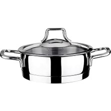 Teknocan Marketing Vita 16CM Cam Kapaklı Çelik Sahan