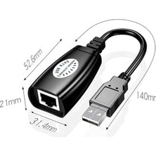 Teknocan Marketing USB Extrender, 50 Metre RJ45, USB Uzatma Kablosu, Cat5 – Cat6 Uyumlu