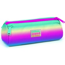 Teknocan Marketing Pembe-Yeşil-Mor Üç Bölmeli Kalem Çantası -Kız Çocuk