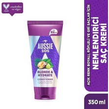 Teknocan Marketing Aussie Sos Blonde & Hydrate Açık Renk Boyalı, Röfleli ve Gri Saçlar Için Saç Kremi 350ML