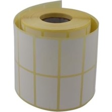 Teknocan Marketing Kuşe Etiket 50MM x 30MM Ruloda 3000 Adet Yan Yana 2 Li 40MM Çapında Barkod Yazıcı Etiketi