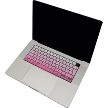 Teknocan Marketing Klavye Koruyucu Türkçe Q Baskılı Uk-Ters L- Enter Tipi Air 13,6-15,3inç- Pro 14,2-16,2inç M1-M2-M3-M4 Pro Max Uyumlu, Ultra Ince Hafif Yıkanabilir Silikon Klavye Filmi Pembe