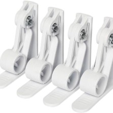 Teknocan Marketing 4’lü Masa Mandalı Seti – Yaylı Plastik Masa Örtüsü Klipsi, Kaymaz Sabitleyici, Pratik ve Dayanıklı (Beyaz)