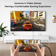 Teknocan Marketing HDMI Çevirici Usb-C HDMI 4K 30Hz 200CM Adaptör USB C H-Dmı Uyumlu Thunderbolt Type-C To 2 Metre Kablo Uzunluğu ZR853