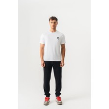 Piero Perla Erkek Regular Fit Bisiklet Yaka Beyaz Basic Tişört