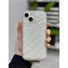 Teknocan Marketing 13 14 ve 15 ile Uyumlu 3D Kabartmalı Snow Hologram Şeffaf Silikon Kılıf