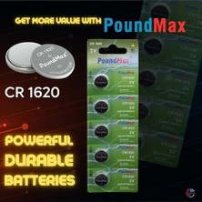 Teknocan Marketing Lityum Düğmeli Piller 1620 CR1620 DL1620, 3 V, 5'li Paket