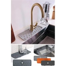 Teknocan Marketing Silikon Tezgah Sıçrama Koruyucu Musluk Altı Lavabo Tahliye Ped Sabunluk Mutfak Banyo