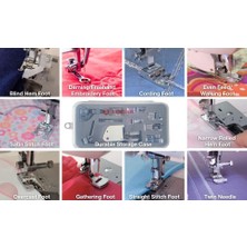 Teknocan Marketing Sınger | Dikiş Makinesi Aksesuar Seti, 9 Baskı Ayağı, Ikiz Iğne ve Kılıf Dahil, Şeffaf - Dikiş Kolaylaştı