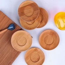 Teknocan Marketing Bambu Yuvarlak Çay Tabağı Bardak Altlığı 6 'lı Set, Dekoratif Bambu Altlık