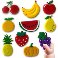 Teknocan Marketing Buzdolabı Mıknatısları, 10 Adet Çocuklar Için Buzdolabı Mıknatıs Seti, Sevimli Meyve Karakterli Mıknatıslar, Ev ve Mutfak Dekorasyon Aksesuarları, Seyahat Hatırası