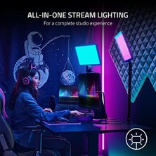 Teknocan Marketing Key Light Chroma - Akış Için Rgb Anahtar Işığı (Akış Aydınlatması, Özelleştirilebilir Işık Spektrumu, Interaktif Aydınlatma, Wi-Fi ve Bluetooth Için Komple Çözüm) Siyah