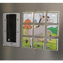 Teknocan Marketing Manyetik Blok Çift Taraflı 9 Parçalı Mıknatıslı Puzzle 2 Görsel Köpek-Eşek Yapboz