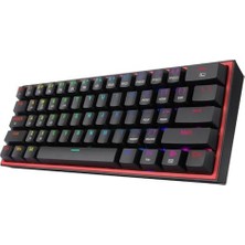 Teknocan Marketing Redragon K616 Fizz Pro% 60 3 Modlu Kablolu, 2.4ghz Kablosuz, Bluetooth Mekanik Oyun Klavyesi, 61 Tuşlu Kompakt W/siyah Renkli Tuş Kapakları, Doğrusal Kırmızı Anahtar, Pro Sürücü/yazılım Destekli