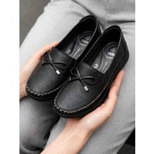 Ayakcity Kadın Ortopedik Jel Taban Rahat Esnek Günlük  Anne Ayakkabısı - Siyah - 37