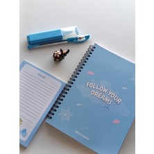 Delixa A5 Spiralli Süresiz Haftalık Planlayıcı Ajanda Seti (Mavi)