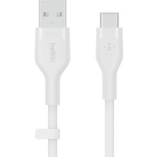 Teknocan Marketing Boostcharge Silicone Usb-C - Usb-A Kablosu (2 M), iPad Pro, Galaxy S21, Ultra, Plus, 20, ve Diğer Aygıtlar Için Usb-If Onaylı Usb-C Şarj Kablosu - Beyaz