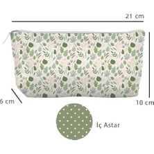 Teknocan Marketing Kanvas Bez Kalemlik, Kalem Kutusu, Cüzdan, Körüklü, Iç Astarlı, 21X10X6CM (Yeşil Yaprak)
