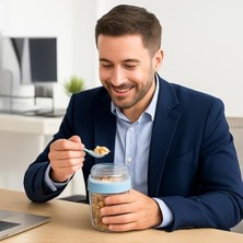 Teknocan Marketing Açık Mavi Saklama Kabı – 2 Katlı Taşınabilir Yemek Kabı, Kaşık ve Çatal Dahil 18X10 cm