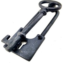 MiraLive Antika Tarz Dekoratif Pirinç Anahtar Kapı Tokmağı, Taktak - 170X60MM, Oksit