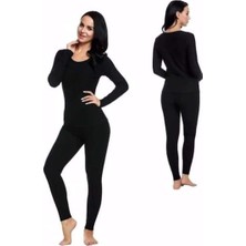 Al-Fil Teknoloji Kota Kadın Kışlık Termal Sıcak Tutan Tayt ve Fanila Takım 2'li Set Siyah