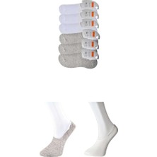 Al-Fil Teknoloji Gri ve Beyaz Erkek Babet Çorap 6 Çift