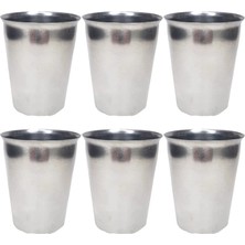 Al-Fil Teknoloji 6 Adet Paslanmaz Çelik Krom Bardak 9 x 7,5 x 5,5cm